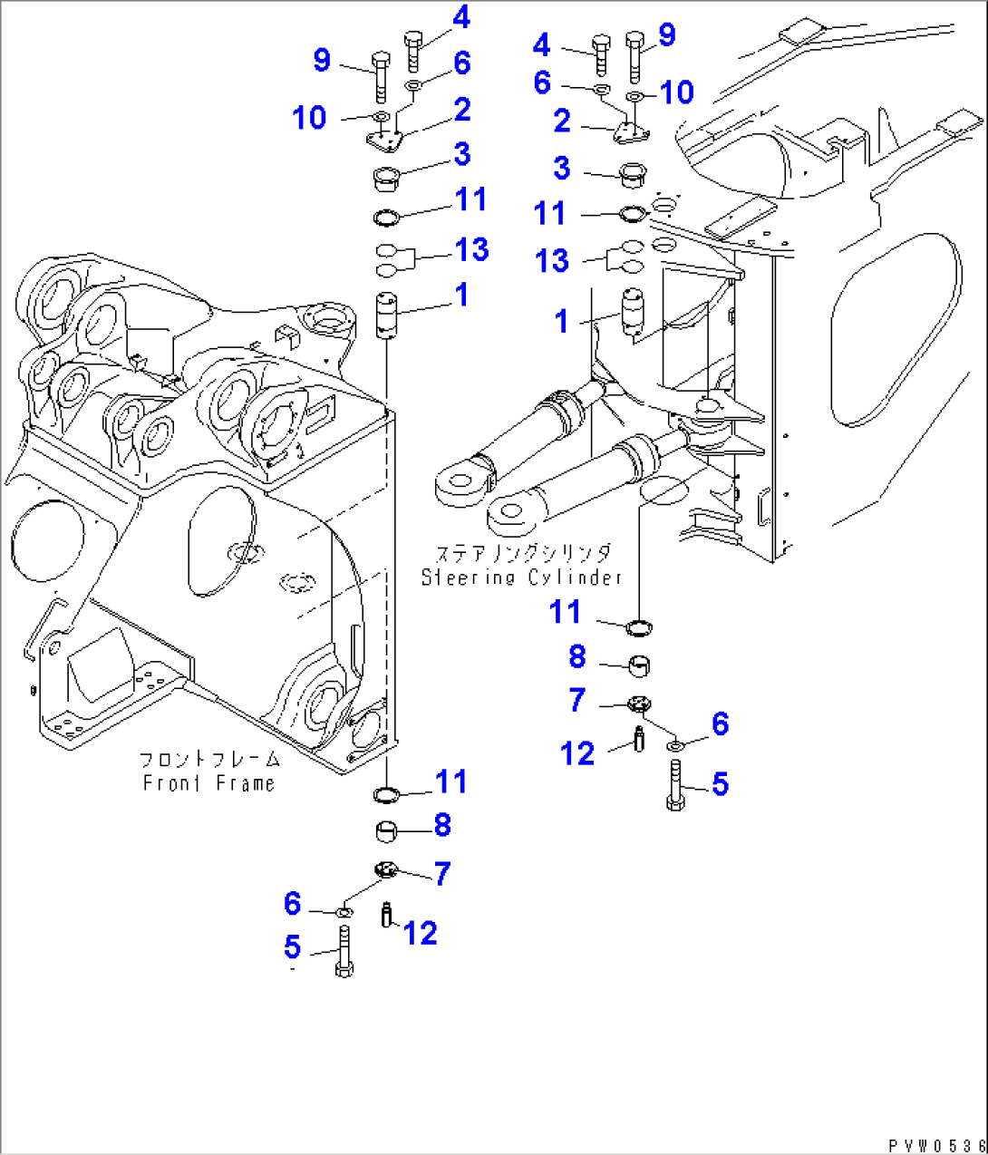 REAR FRAME (STEERING CYLINDER MOUNTING PARTS)