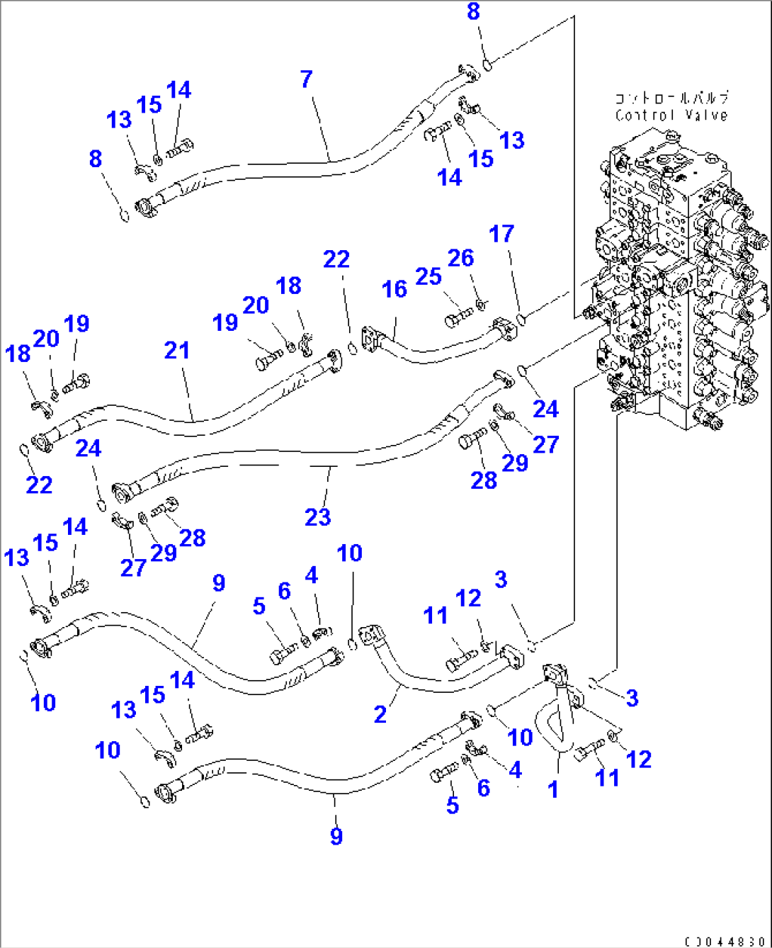 ARM AND BUCKET LINE (2 ACTUATOR)