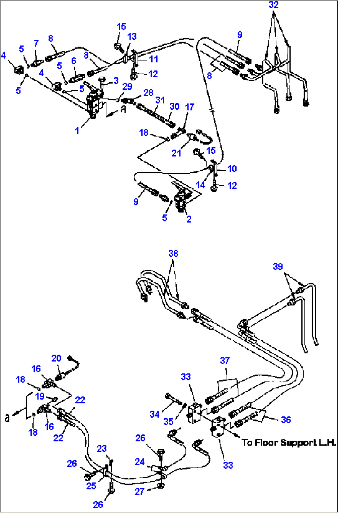 K4470-12A0 BRAKE PIPING FLOOR LINE (S/N A50021-A50025)