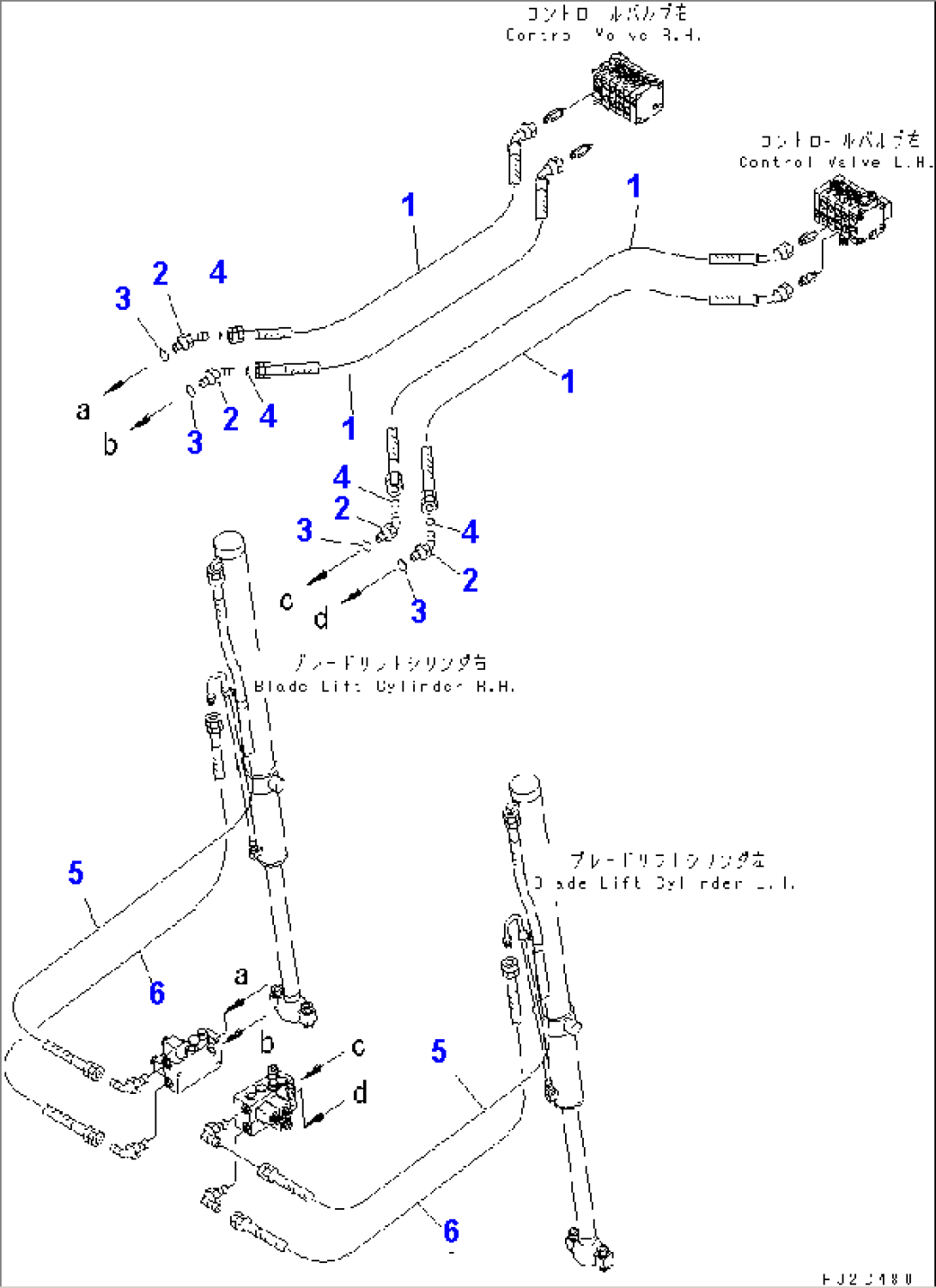 HYDRAULIC PIPING (BLADE LIFT CYLINDER LINE)(#51001-)