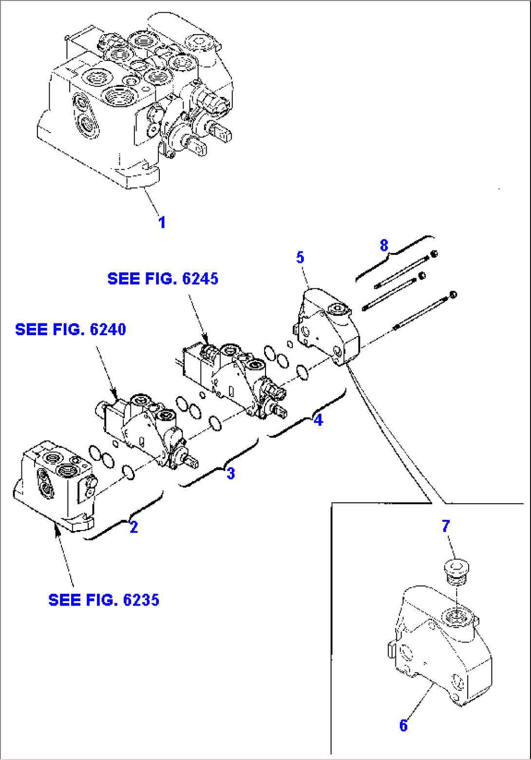 SHOVEL CONTROL VALVE (WITH RETURN TO DIG) (1/4)