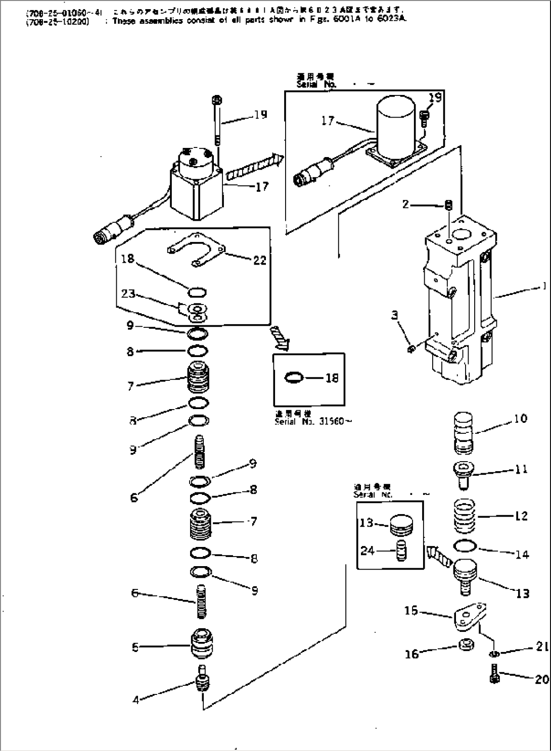 CUT OFF AND NEGATIVE CONTROL VALVE¤ REAR (WITH 2-STAGE SELECTOR MODE OLSS)(#.-)