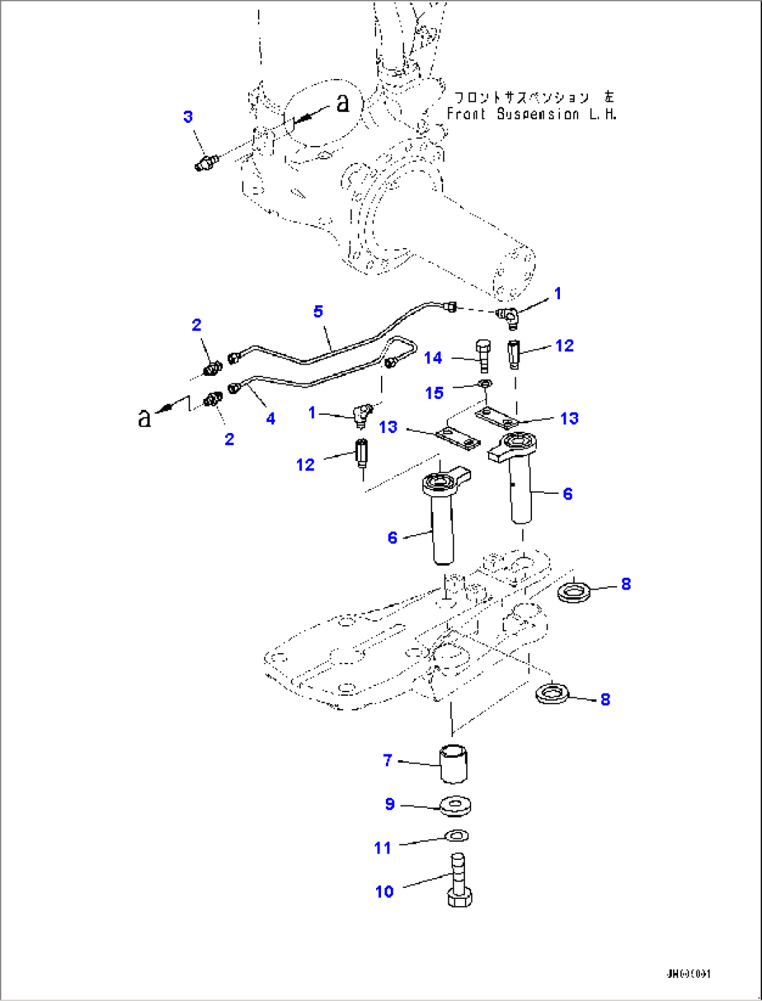 Front Axle, Lubrication Piping, L.H. (#50001-)