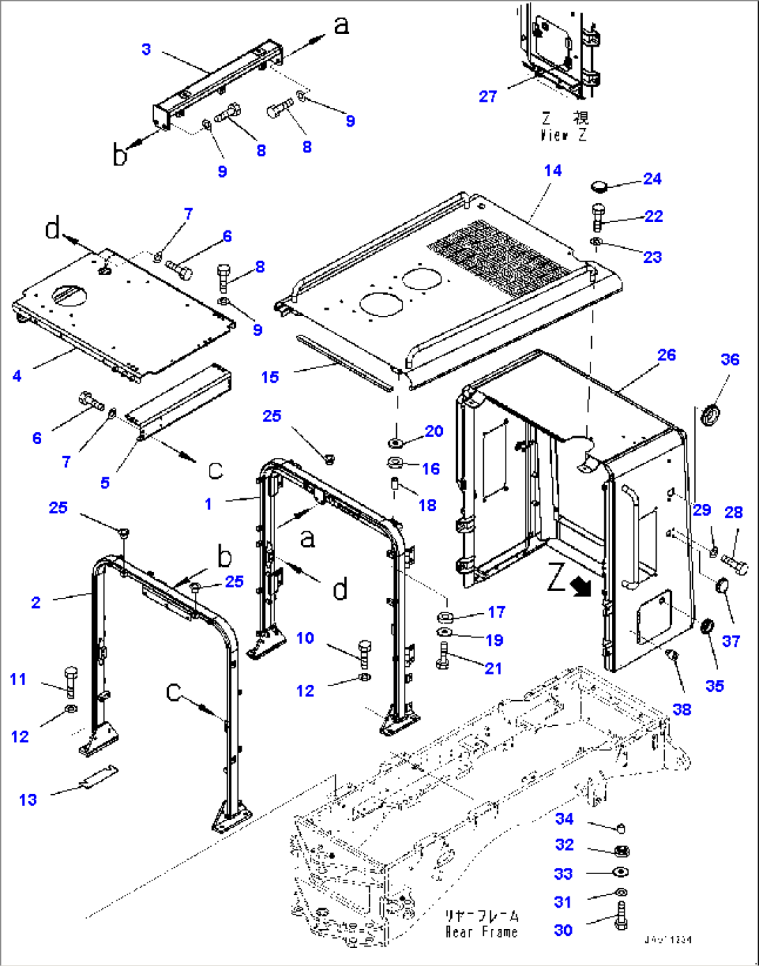 Engine Hood, Hood and Frame (#26001-)