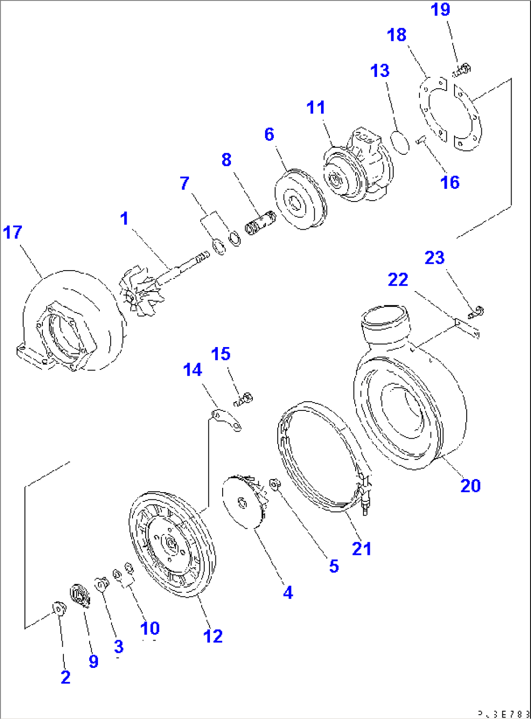 TURBOCHARGER (KTR110L-585E) (INNER PARTS)(#110014-)