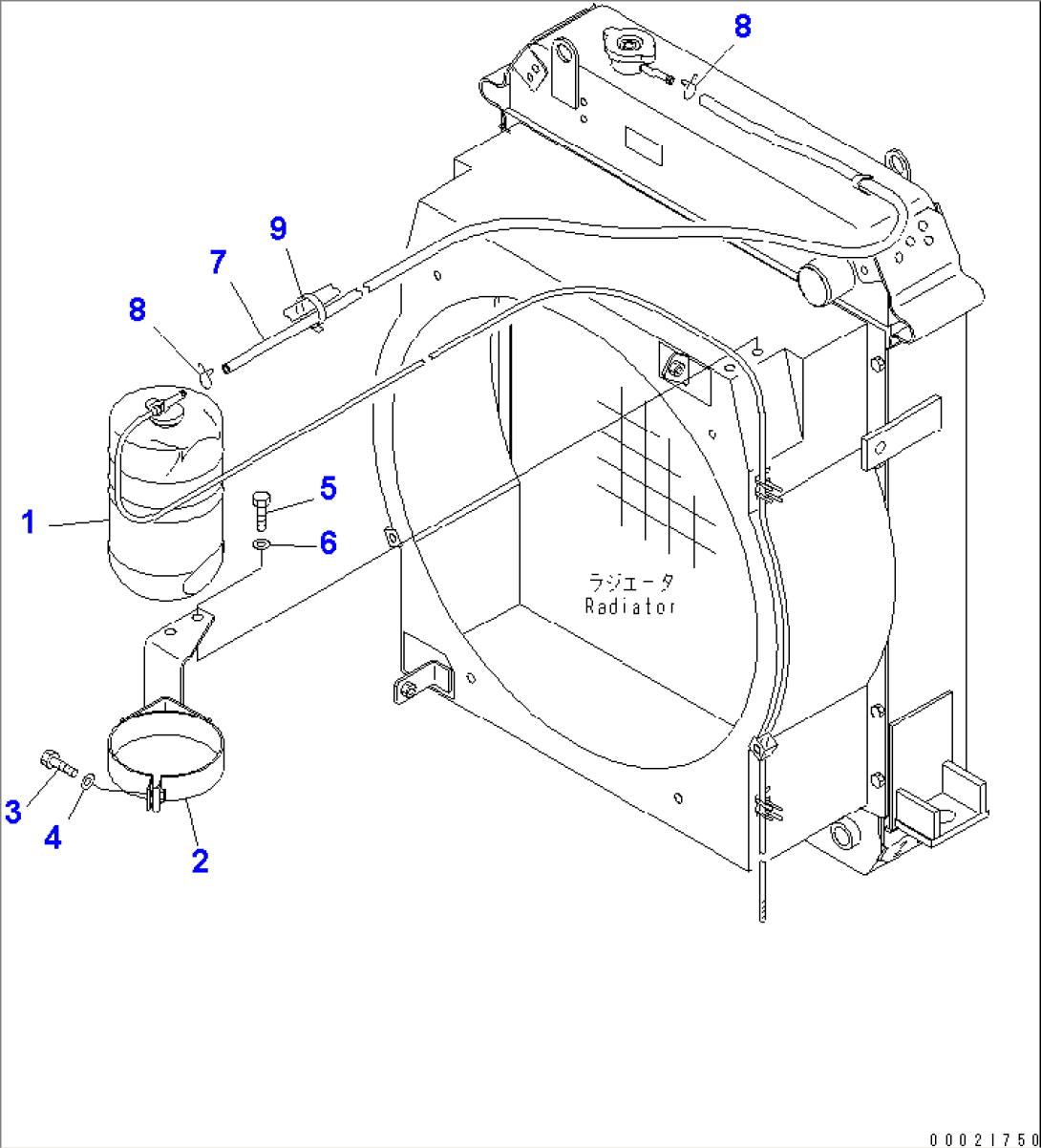 RADIATOR (RESERVE TANK AND PIPING) (D TYPE RADIATOR)(#11501-11507)