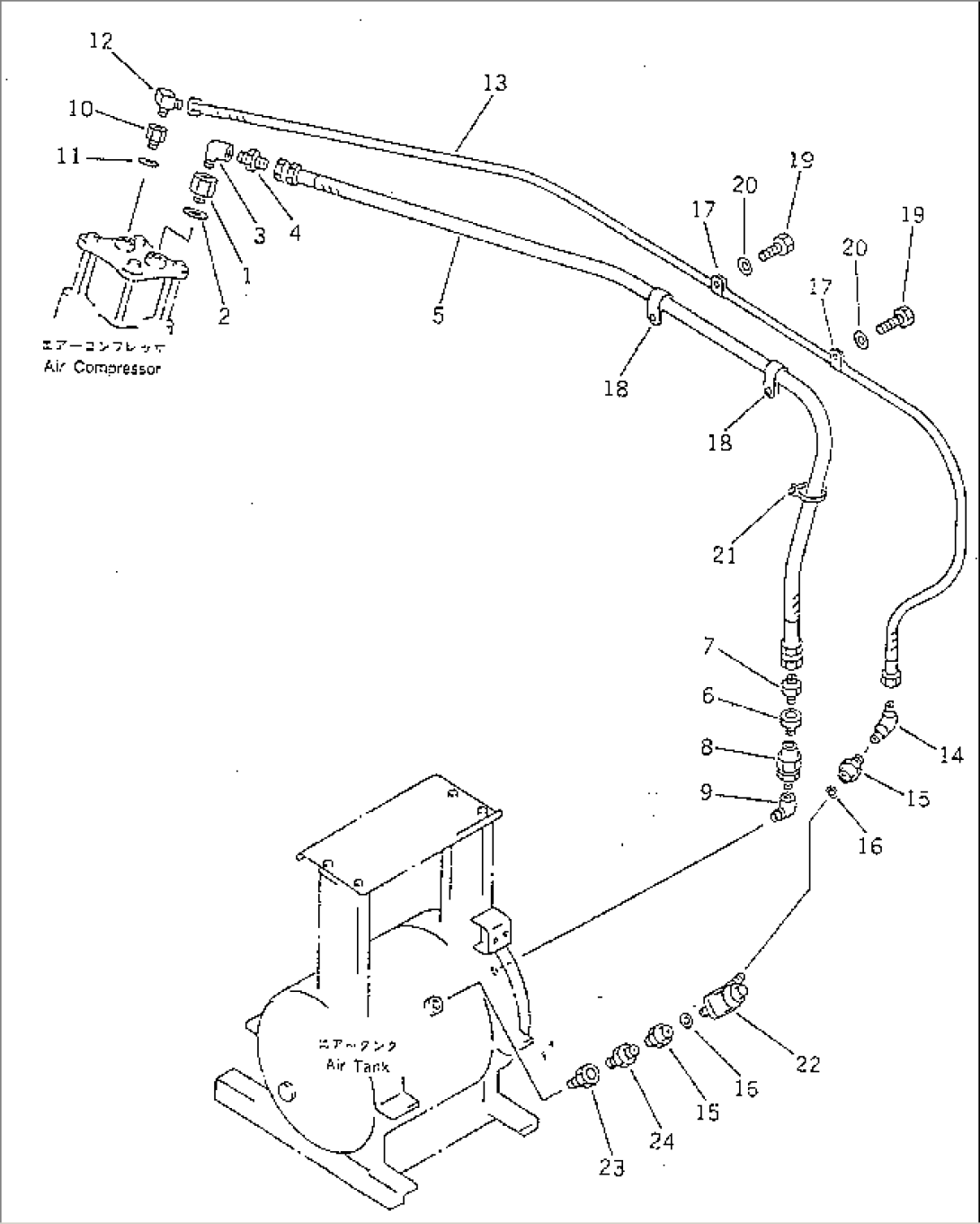UPPER AIR PIPING (COMPRESSOR TO AIR TANK)(#1862-)