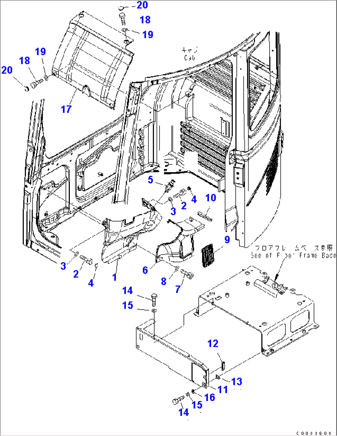 FLOOR COVER (CAB)(#1001-1256)