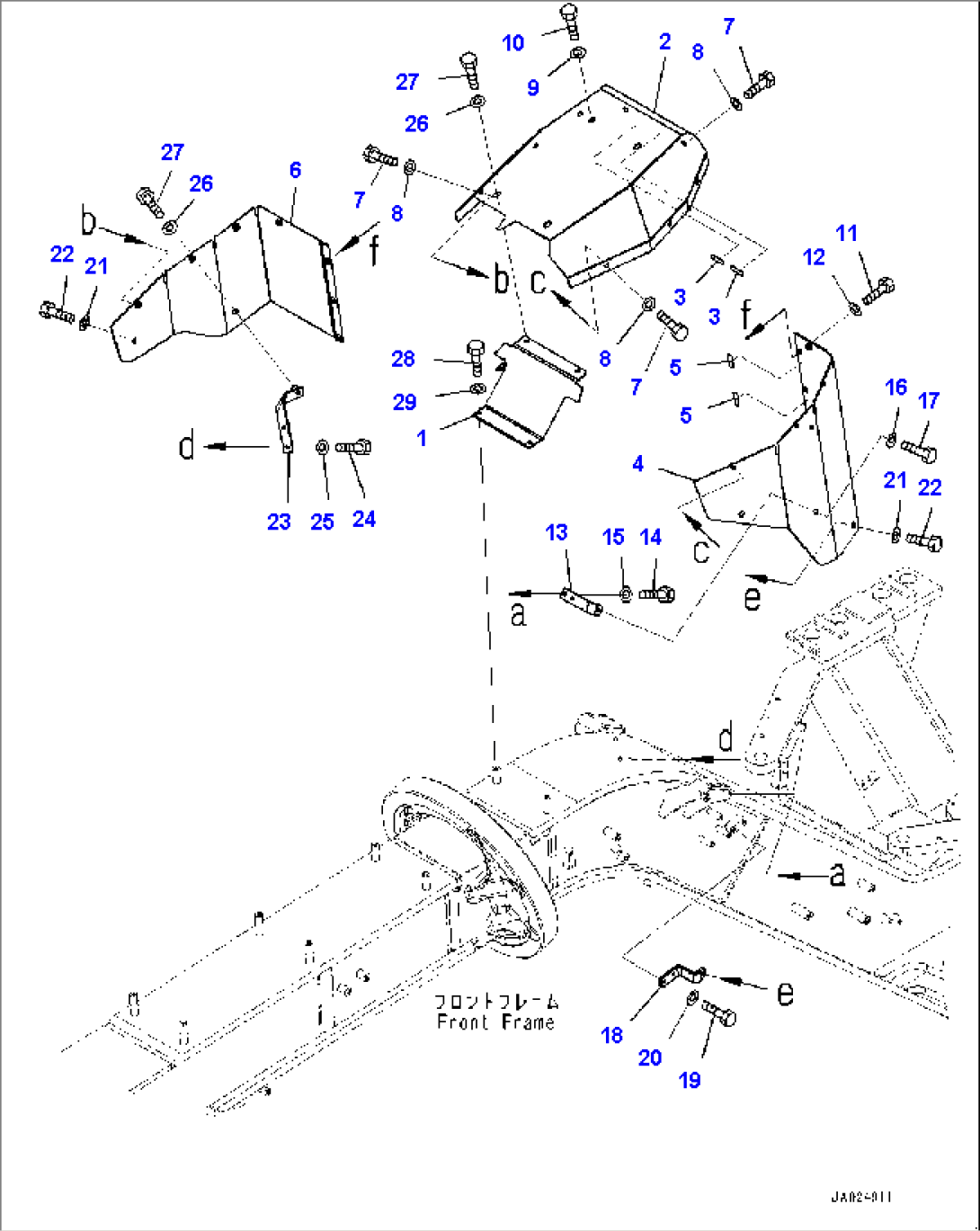 Front Frame Cover, Front Cover (#1001-)