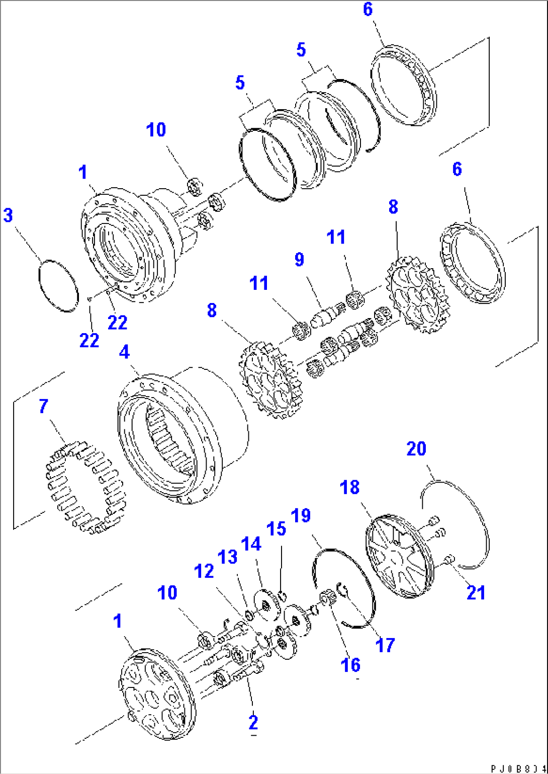 FINAL DRIVE (TRAVEL MOTOR 3/3) (FINAL DRIVE)(#1328-)