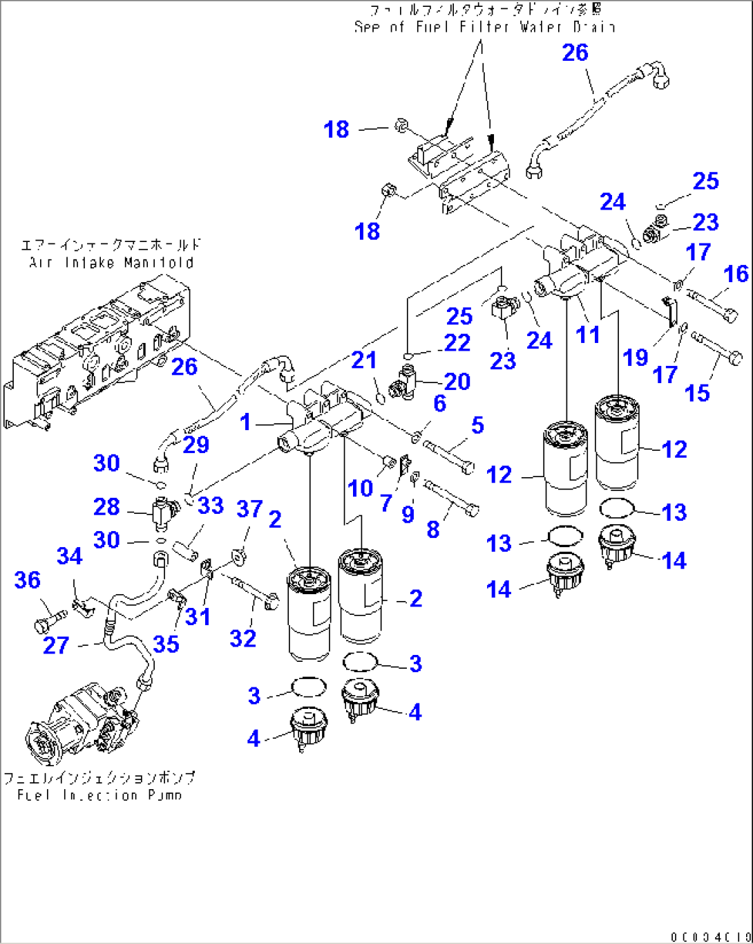 FUEL FILTER (EXTREMELY BAD FUEL GROUND SPEC.) (EU NEW NOISE REGULATION SPEC. OF 1ST)(#312447-)