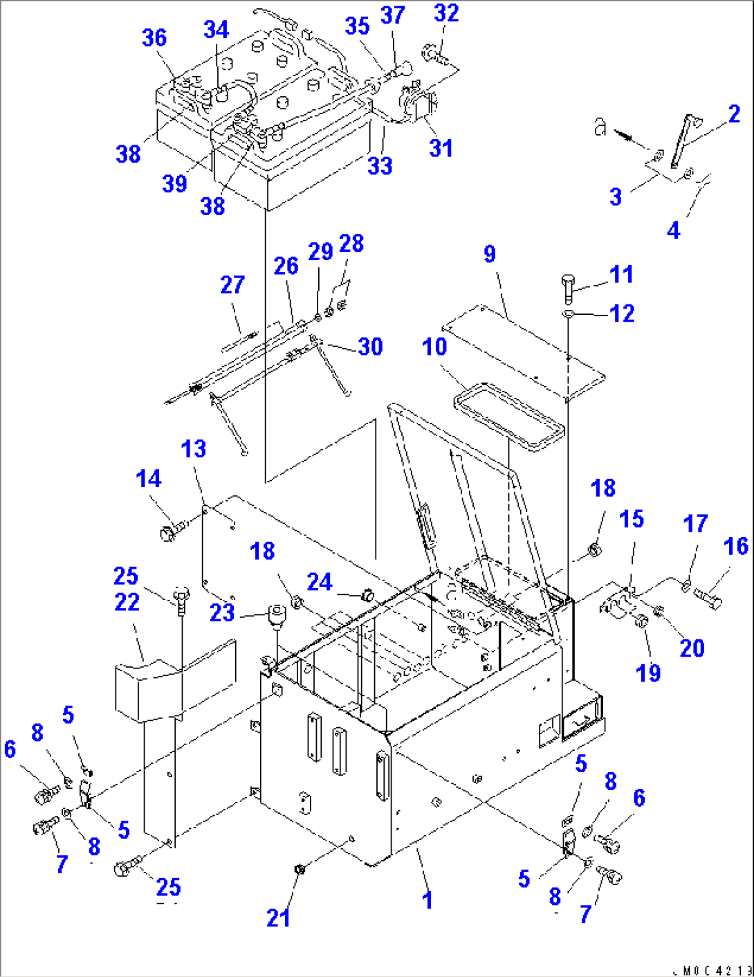 BATTERY BOX (BATTERY MOUNTING PARTS) (L.H.) (RIO TINTO SPEC.)(#50049-)