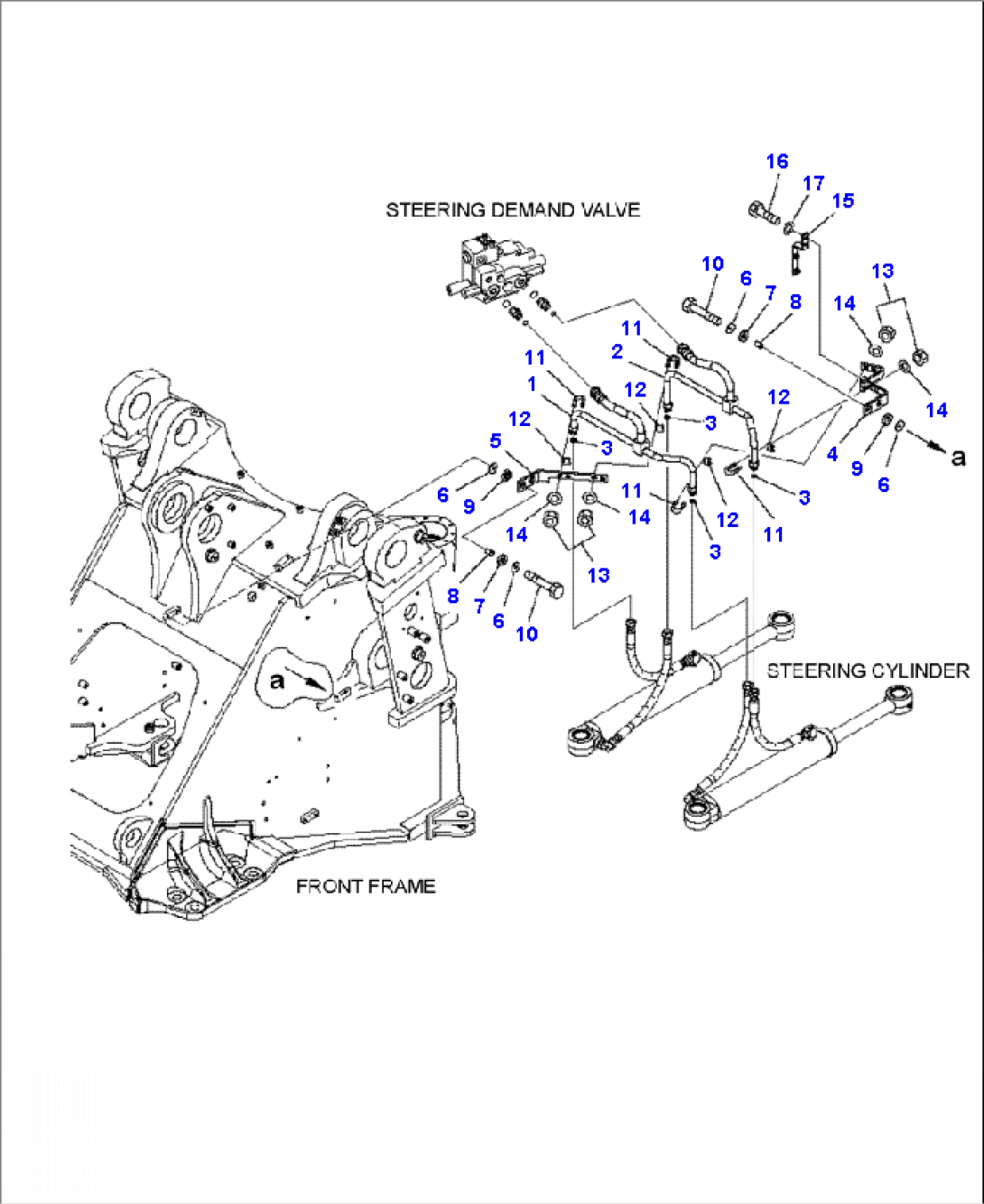 H4410-01A0 HYDRAULIC STEERING PIPING STEERING CYLINDER TUBES