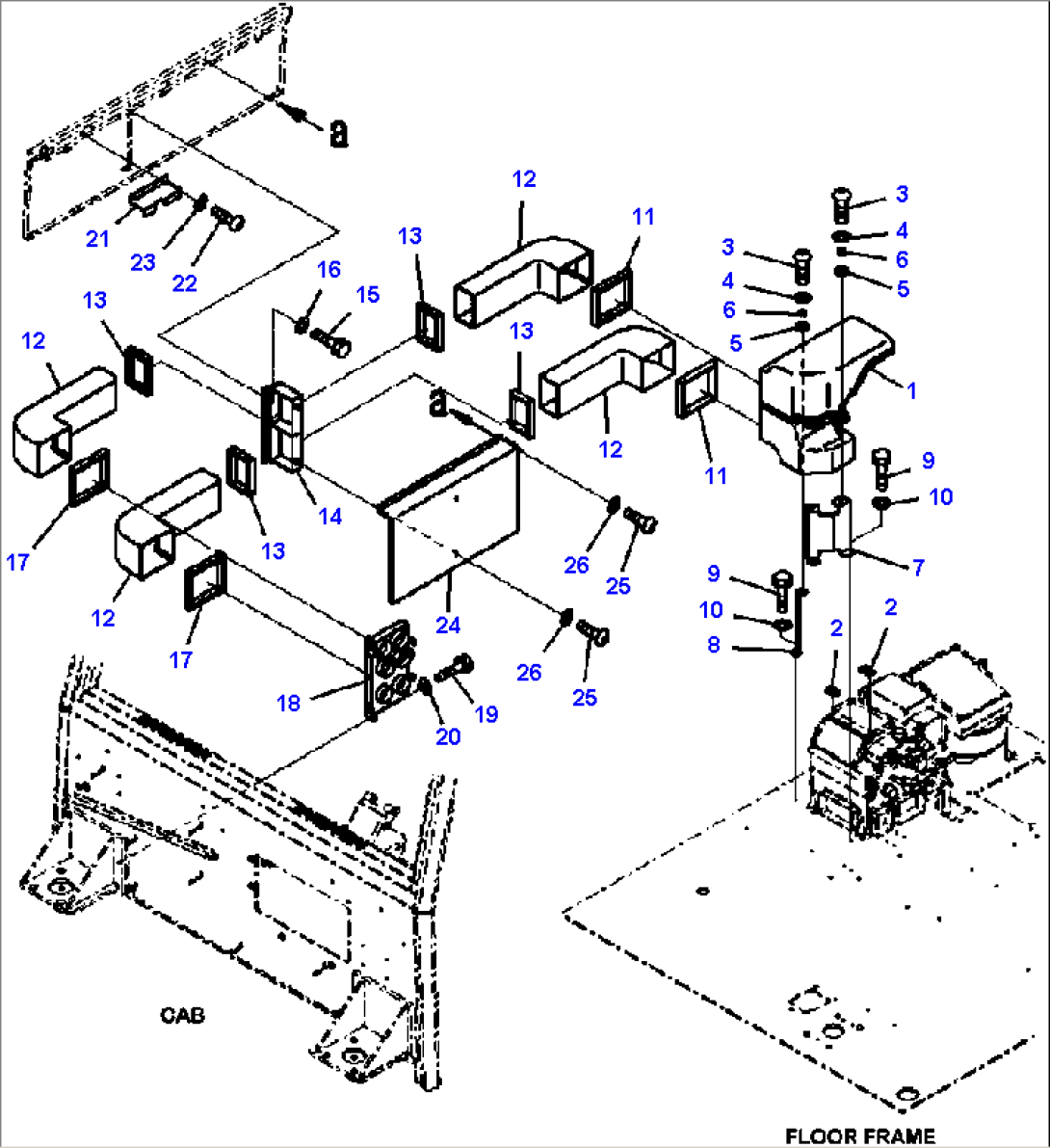 K0200-23B0 FLOOR AIR CONDITIONER DUCT SIDE