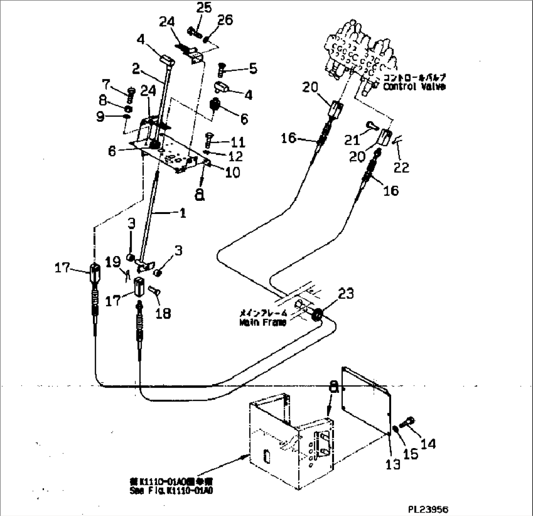 TRAVEL CONTROL LEVER AND LINKAGE