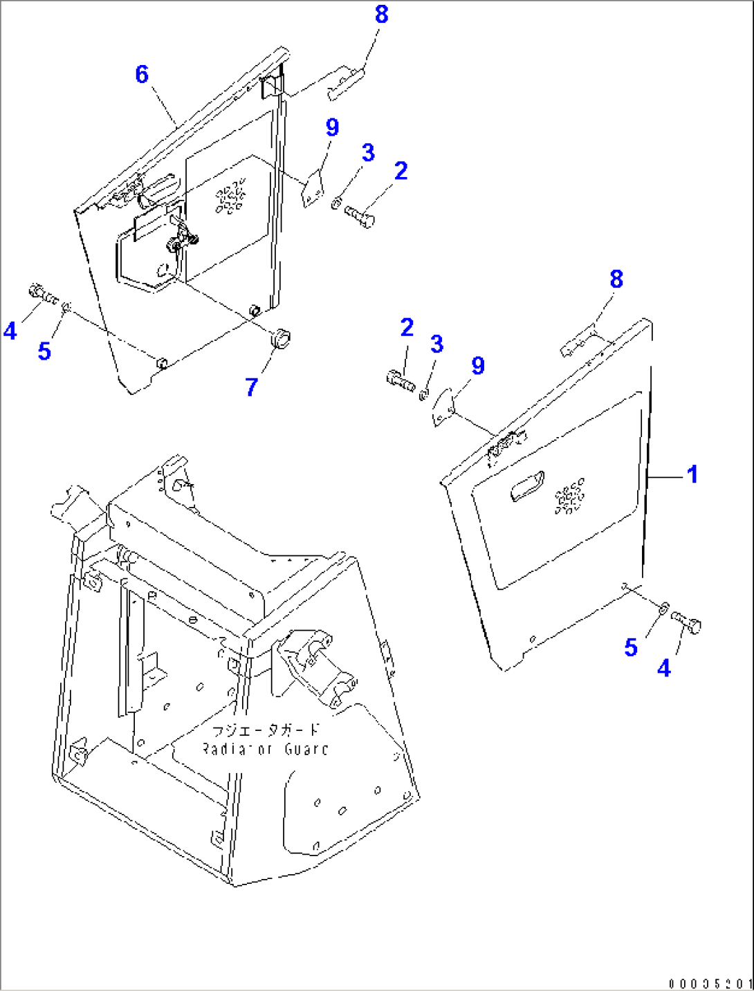 ENGINE SIDE COVER (FOR ANGLE DOZER) (EXCEPT JAPAN)