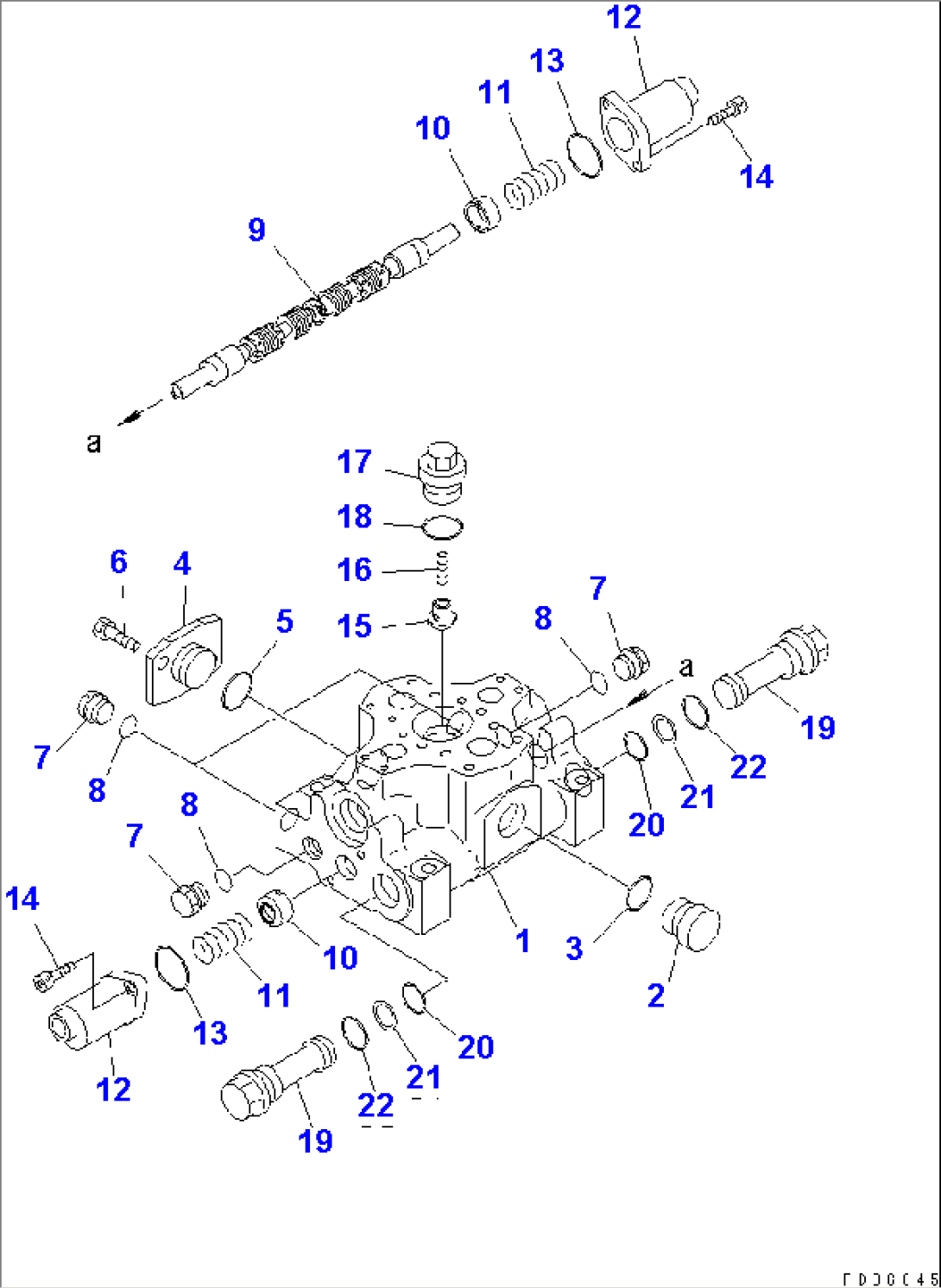 MAIN VALVE (1-SPOOL) (1/2) (FOR LOADER)