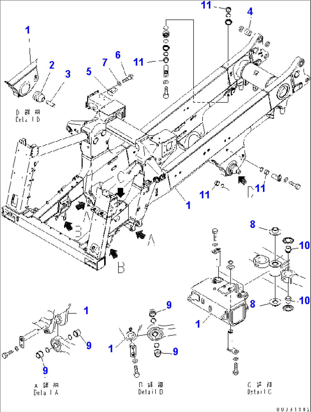 MAIN FRAME (FRAME) (STAIRWAY¤ ASR¤ ENGINE ROOM LAMP¤ ENGINE SIDE COVER)(#7807-)