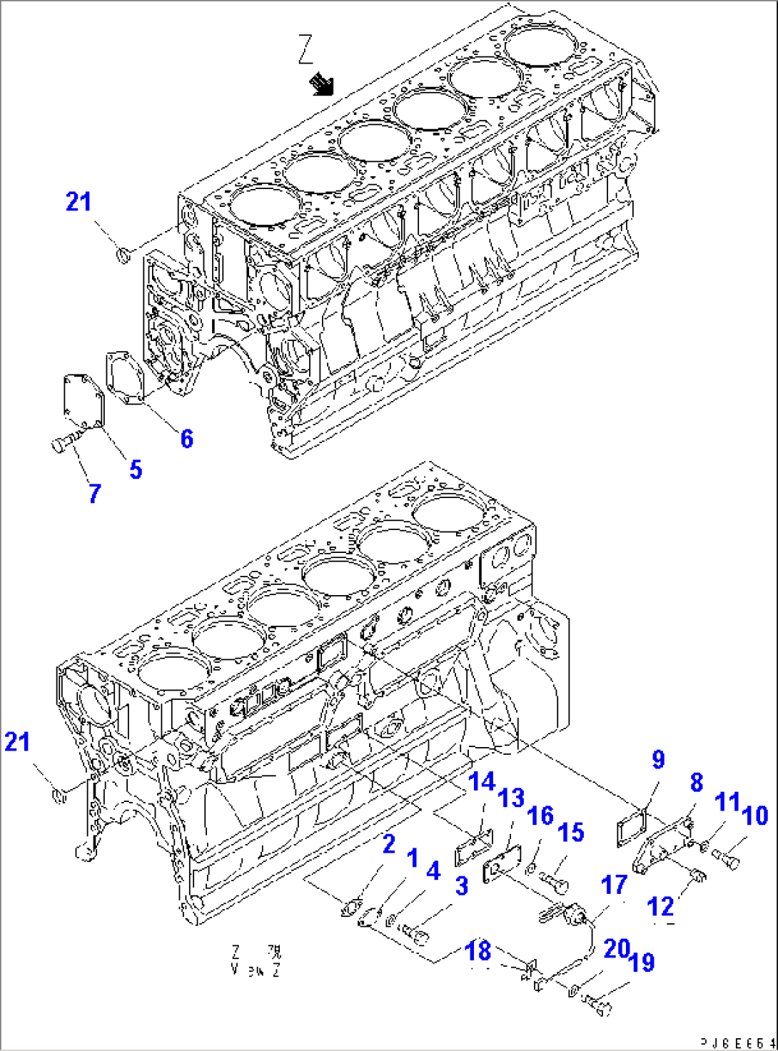 CYLINDER BLOCK MOUNTING (COLD TERRAIN SPEC.)(#310169-)