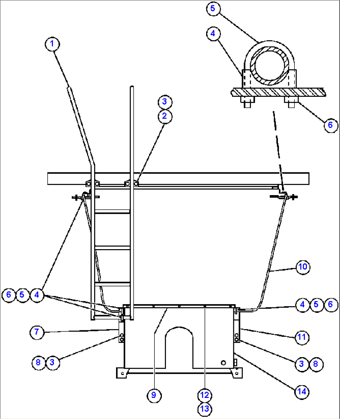 REAR LADDER AND FIRE SHIELD