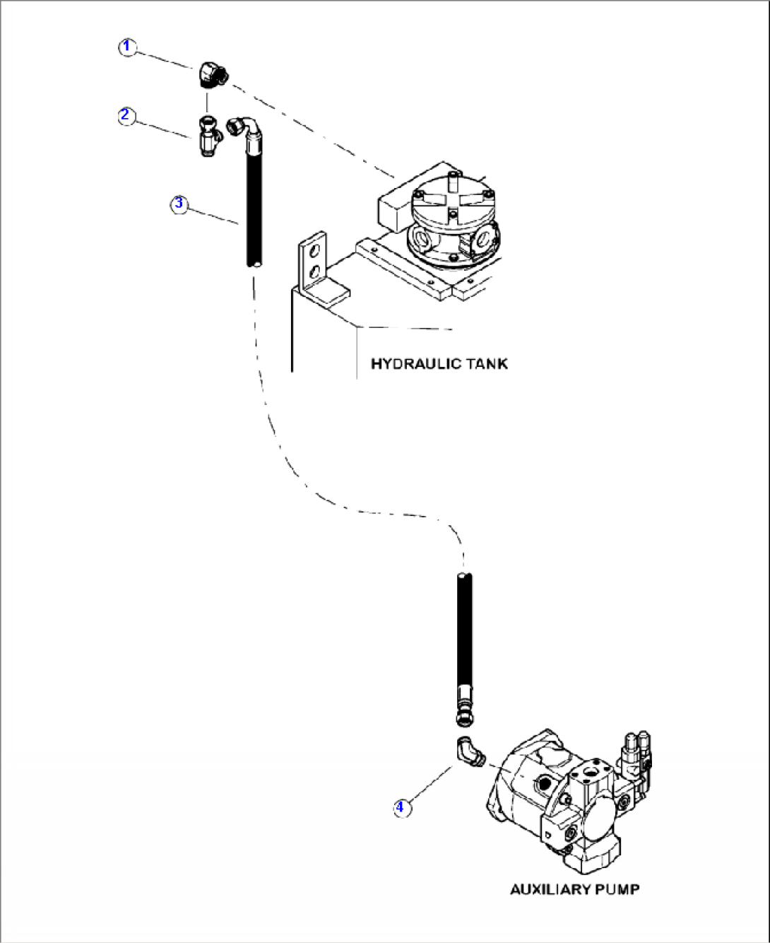 H0110-07A0 HYDRAULIC TANK CASE DRAIN LINE TO AUXILIARY PUMP