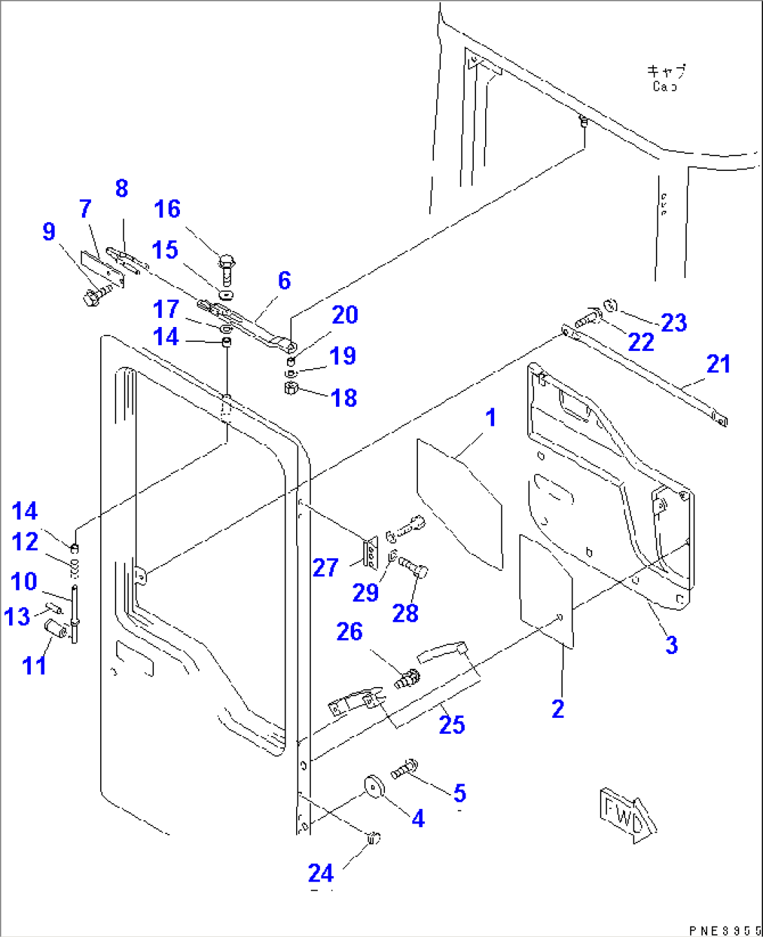 ROPS CAB (DOOR RELATED PARTS¤ R.H.)