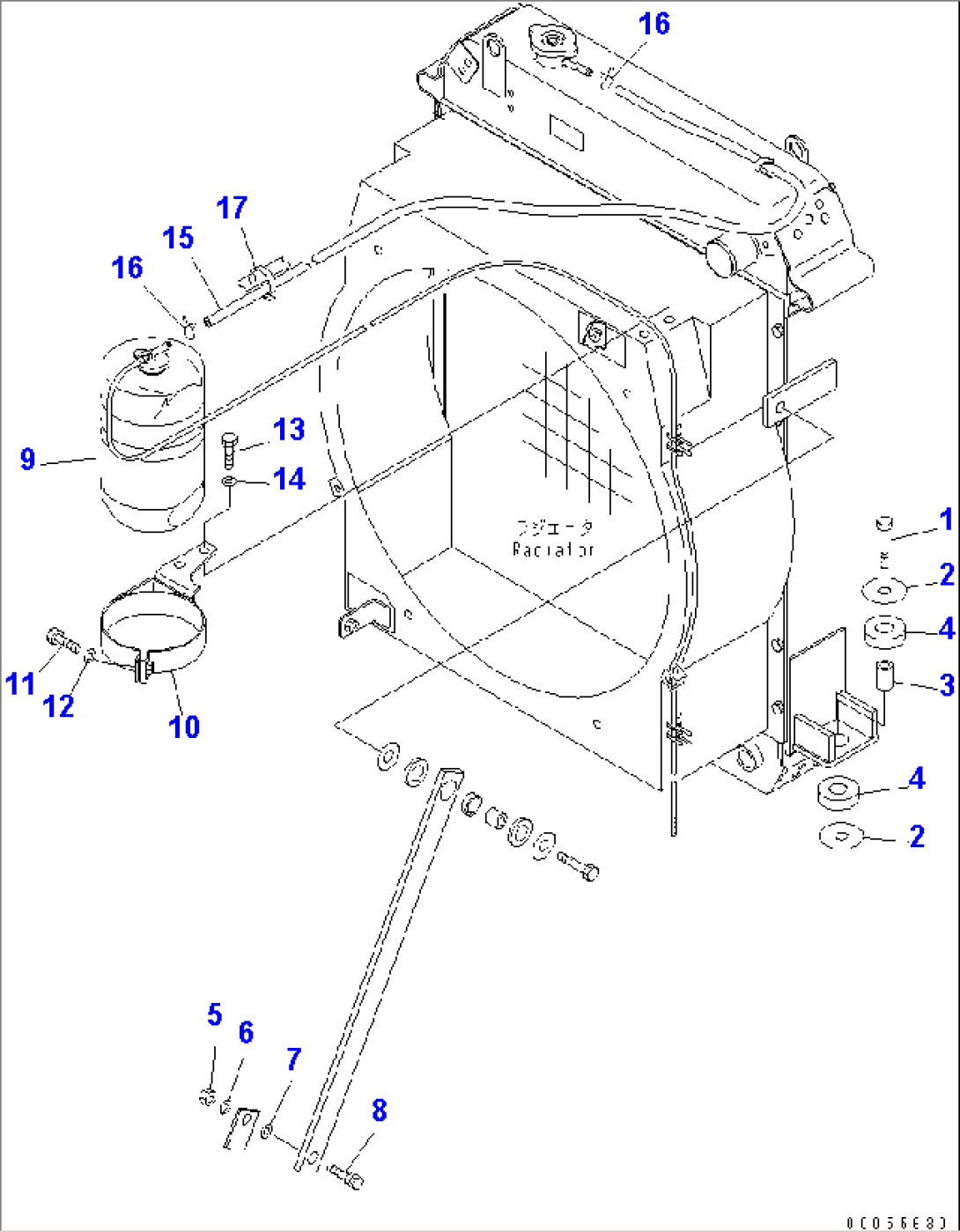 RADIATOR (RESERVE TANK AND PIPING) (D TYPE RADIATOR)(#12028-)