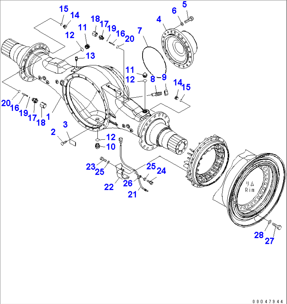REAR AXLE (HOUSING RELATED PARTS AND WHEEL MOUNTING PARTS)(#55001-)