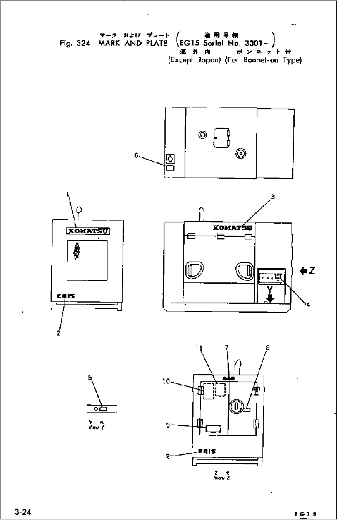 BONNET AND COVER (EXCEPT JAPAN)(FOR BONNET-ON TYPE)