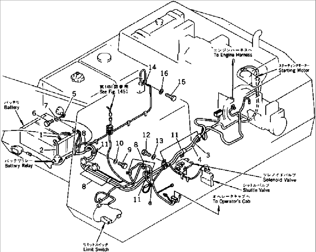 ELECTRICAL SYSTEM (WIRING) (1/4) (WITH AUTO DECELERATION¤ SWING MECHANICAL BRAKE¤ 3-STAGE)