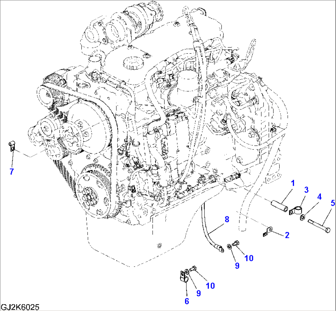 ENGINE HARNESS CLIPS AND EARTHING
