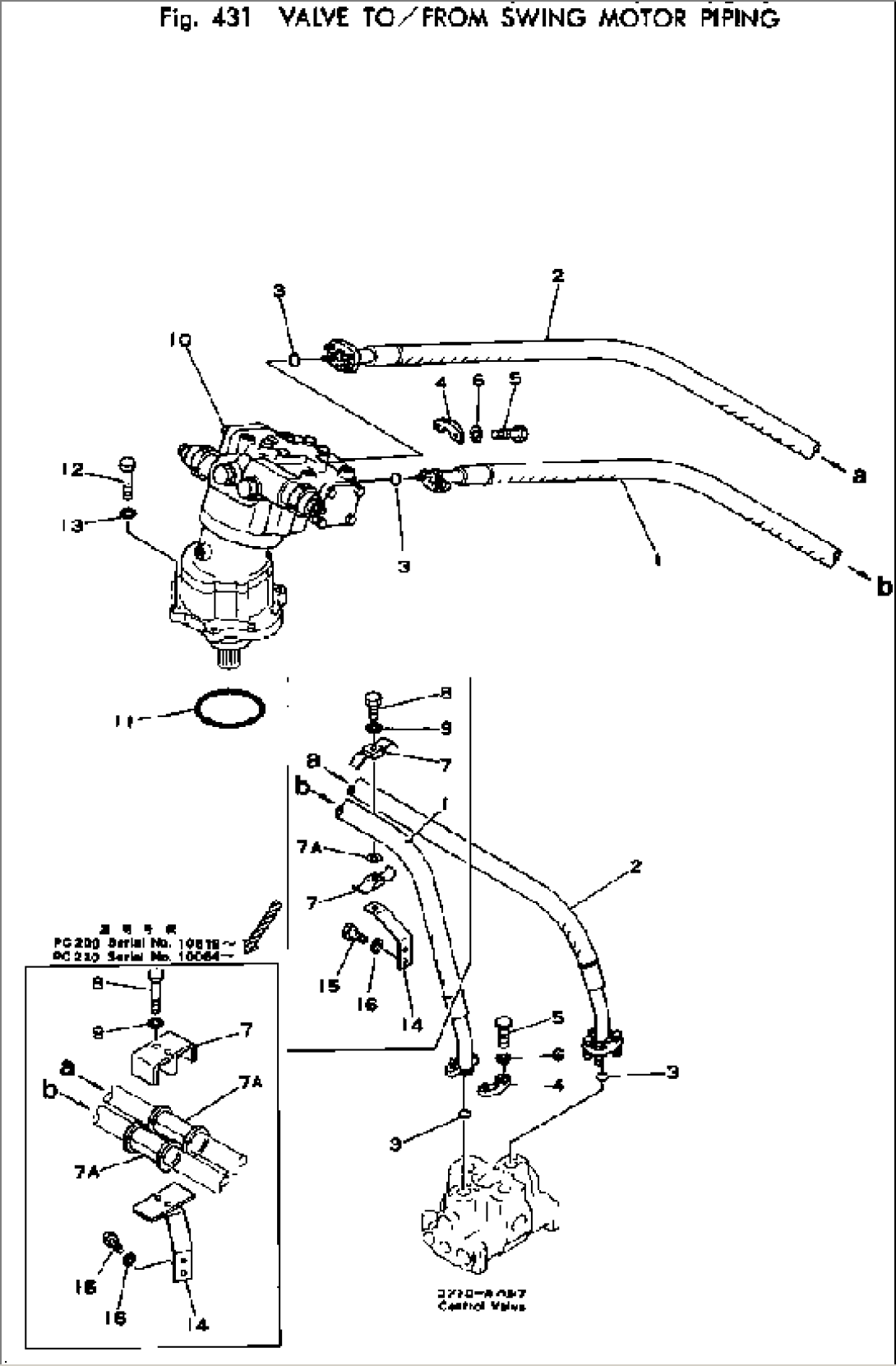 VALVE TO/FROM SWING MOTOR PIPING