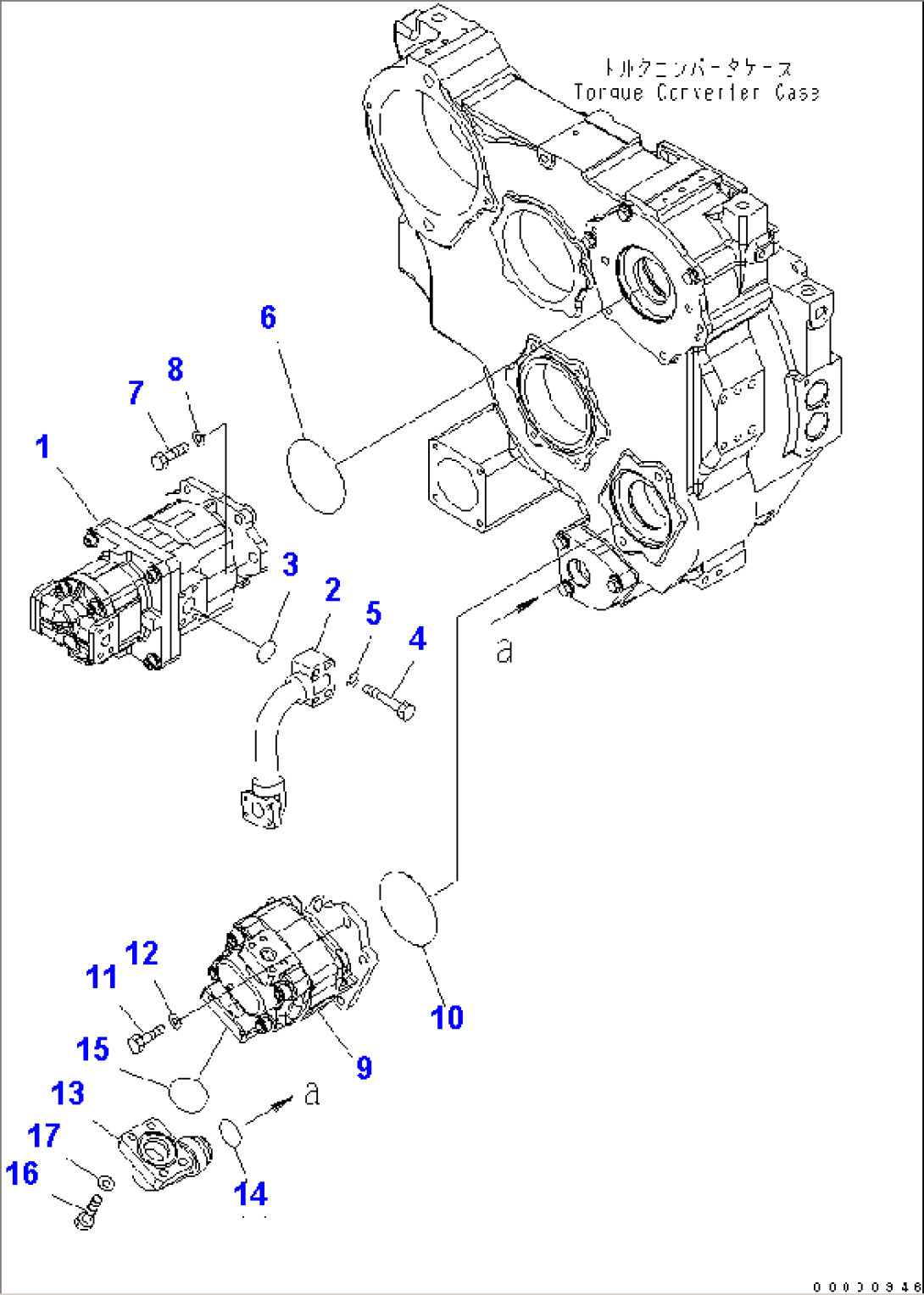 POWER TRAIN (PUMP) (WITH ENGINE OIL AND COOLANT HEATER)(#11001-)
