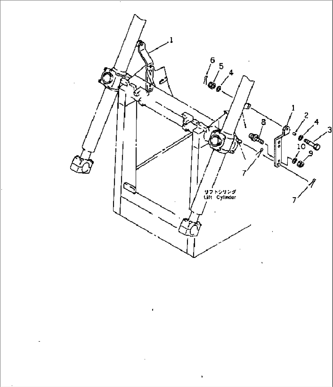 LIFT CYLINDER (CYLINDER FIXING PARTS)(#3001-)