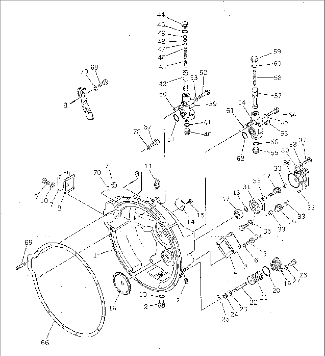 TORQUE CONVERTER HOUSING¤ RELIEF AND REGULAR VALVE AND SCAVENGE PUMP