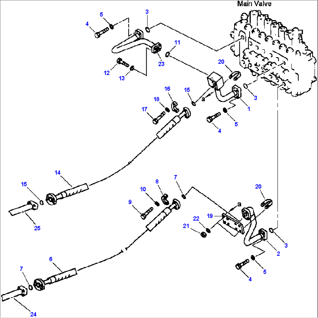 FIG. H1220-01A0 HYDRAULIC PIPING - ARM AND BUCKET LINE - VALVE ARM LINE