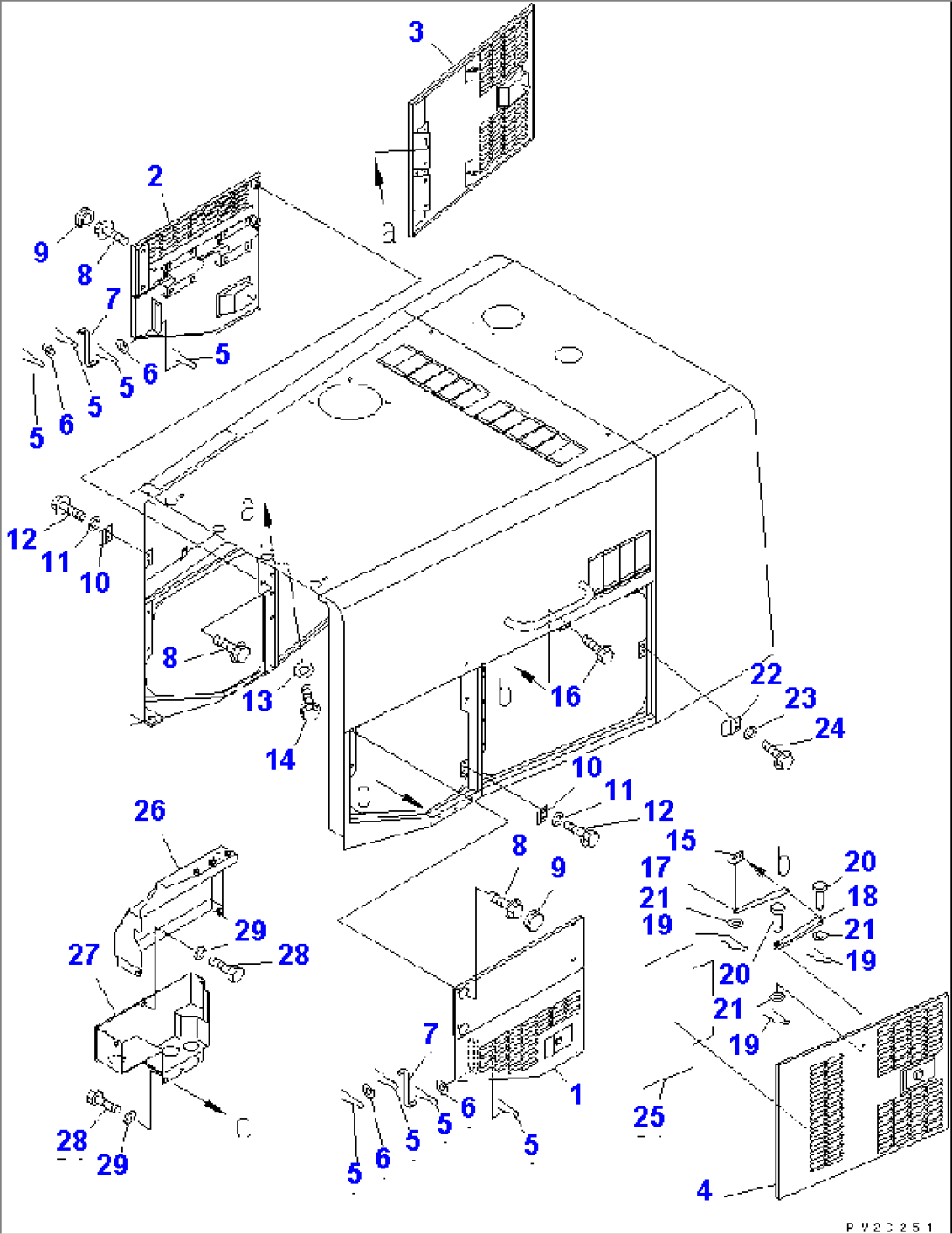 RADIATOR GUARD AND HOOD (ENGINE SIDE COVER) (WITH BRAKE COOLING SYSTEM)(#50001-52000)