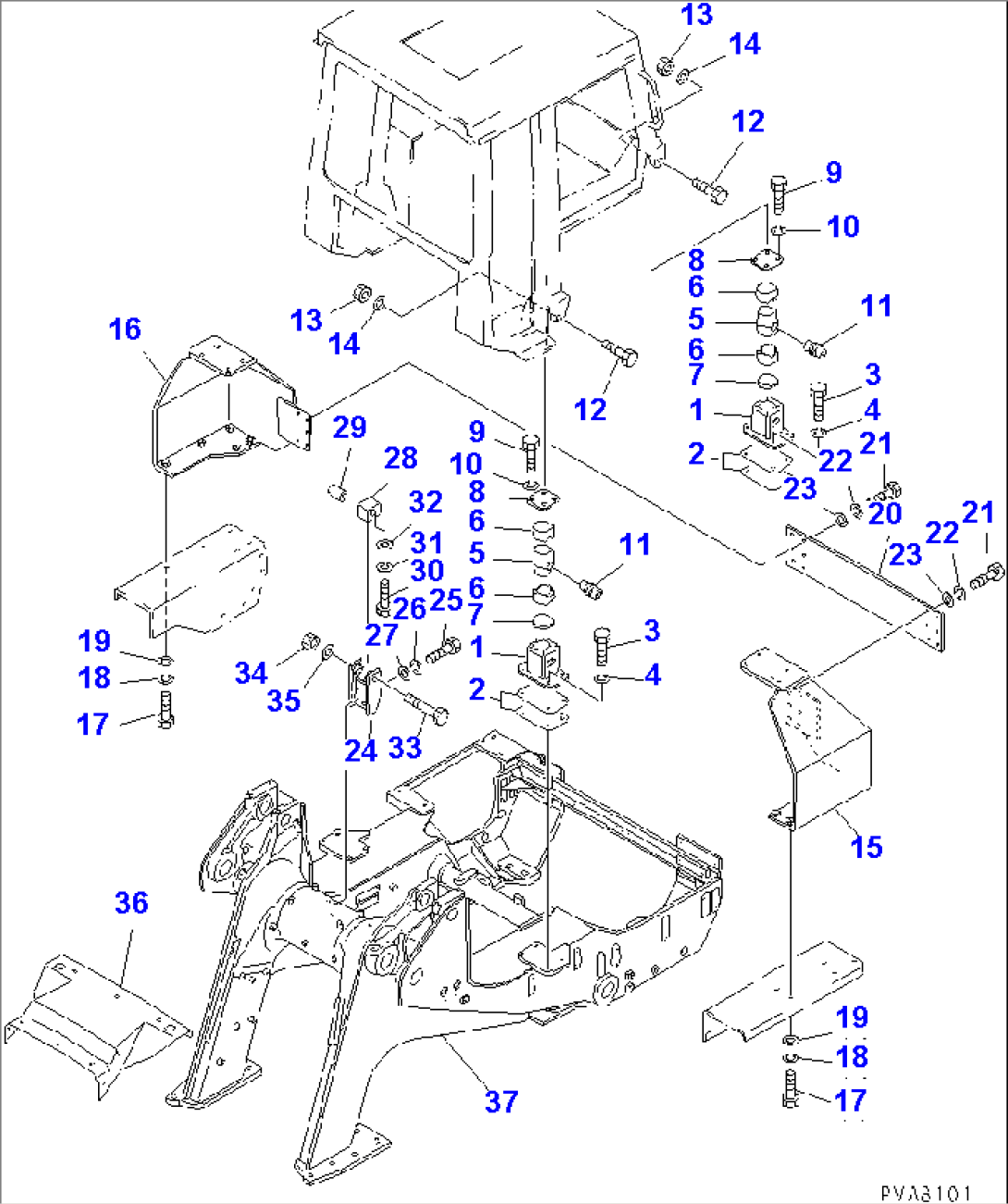 MOUNT BRACKET (FOR ROPS CAB)(#15001-16448)