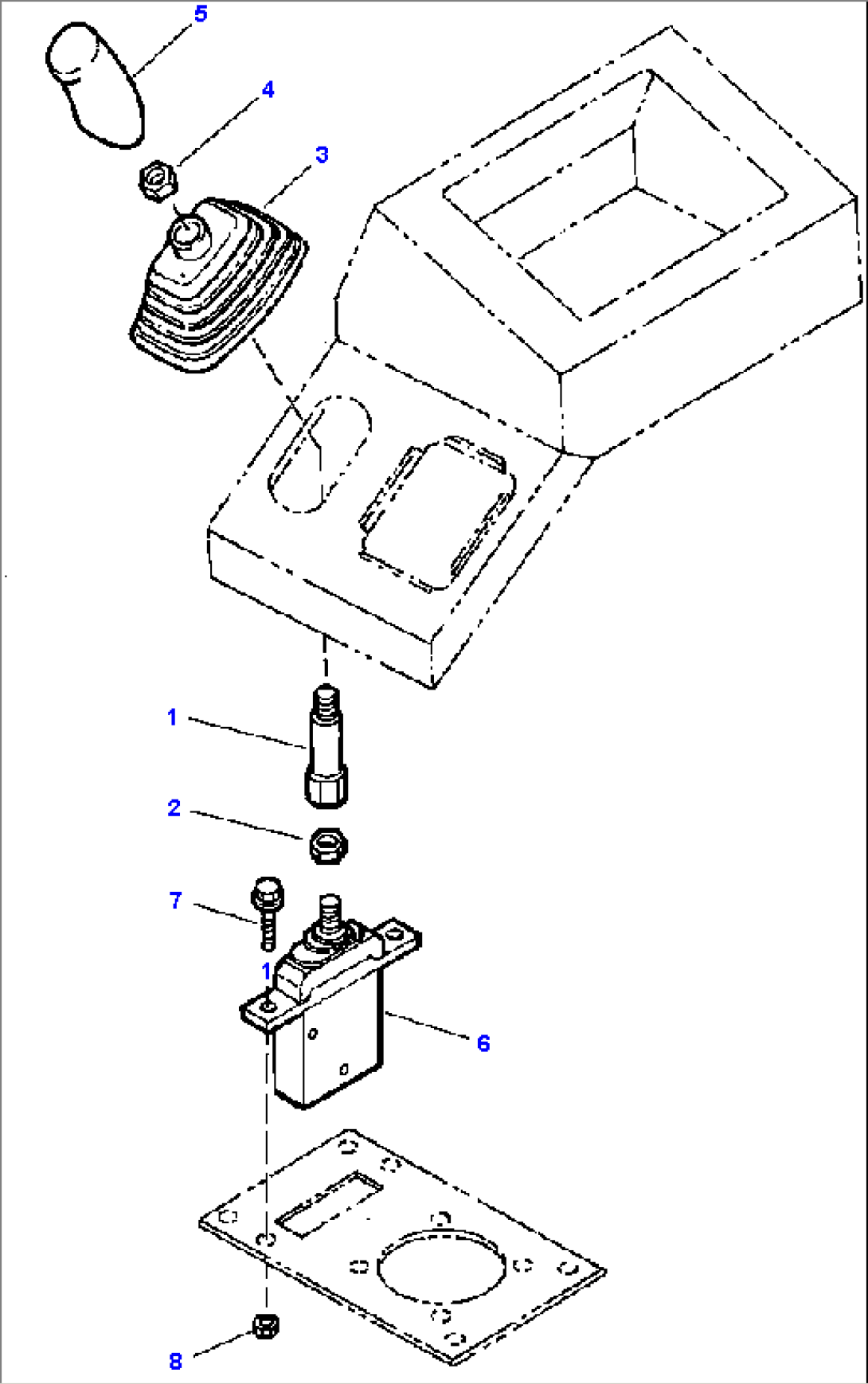 FIG. K4500-01A1 FRONT ATTACHMENT CONTROL LEVER - THREE-SPOOL CONTROL VALVE