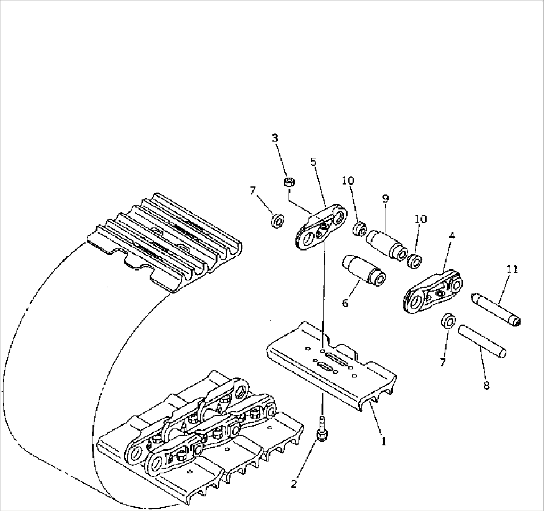 TRACK SHOE (MASTER PIN TYPE) (TRIPLE GROUSER WITH HOLE)(#50001-50060)