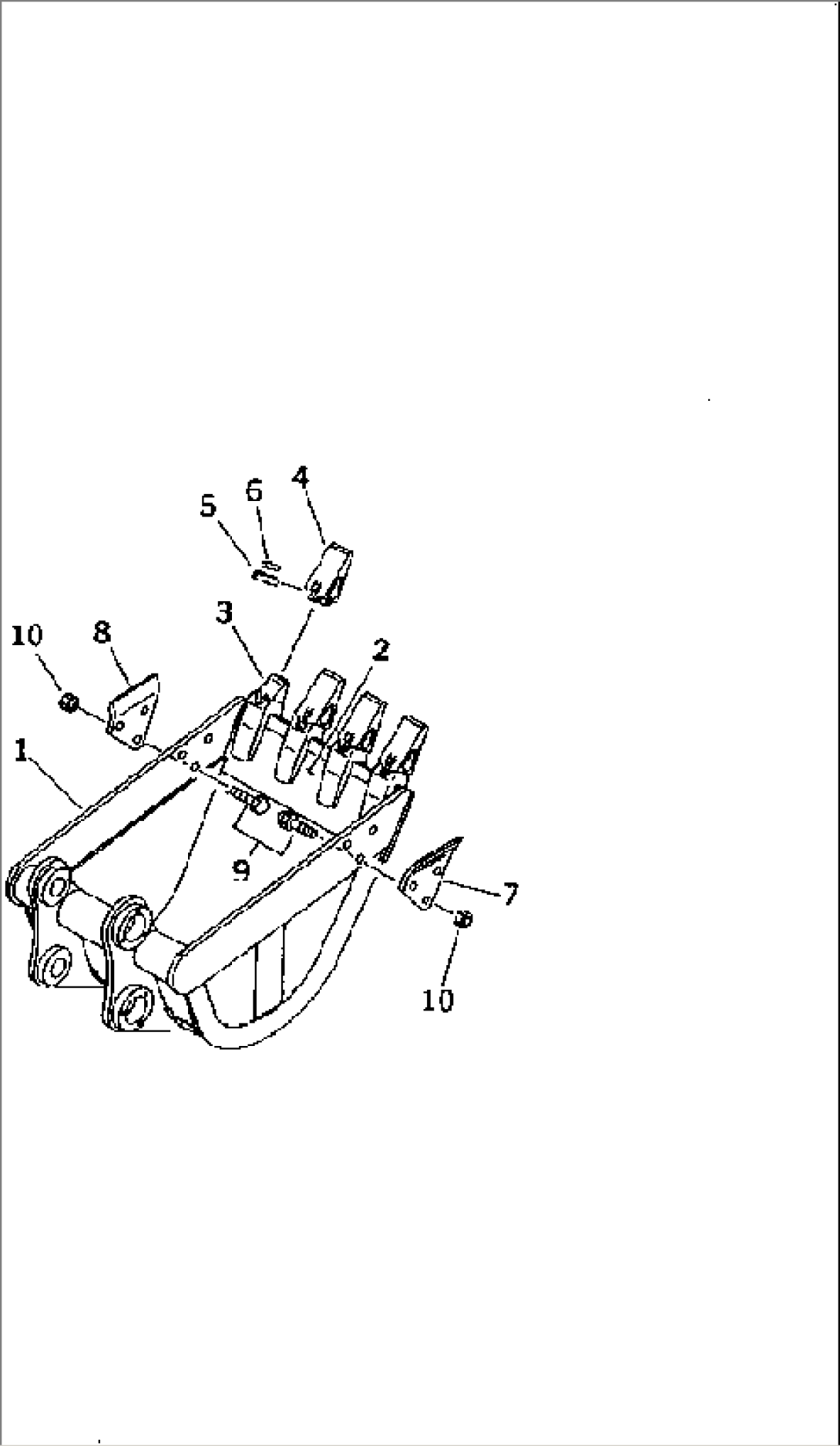 REINFORCED BUCKET¤ 0.10M3 (MINI 0.18M3) 600MM (VERTICAL PIN TYPE)(#26423-)