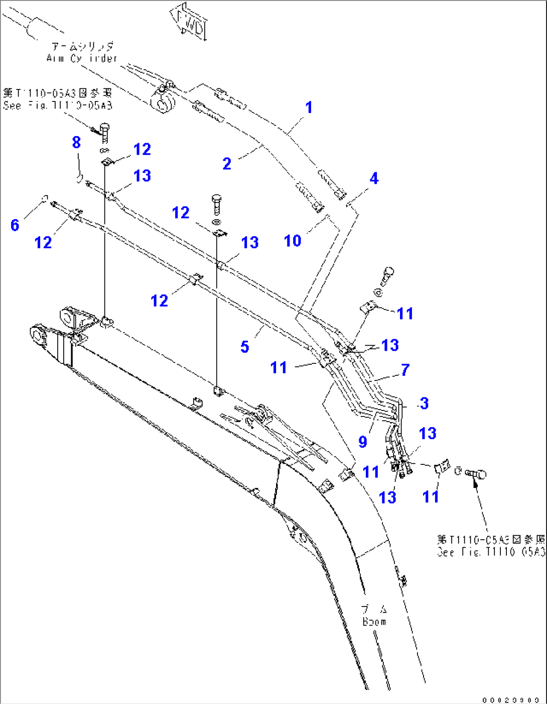 BOOM (HYDRAULIC LINE) (ATTACHMENT) (YELLOW)(#4001-6500)