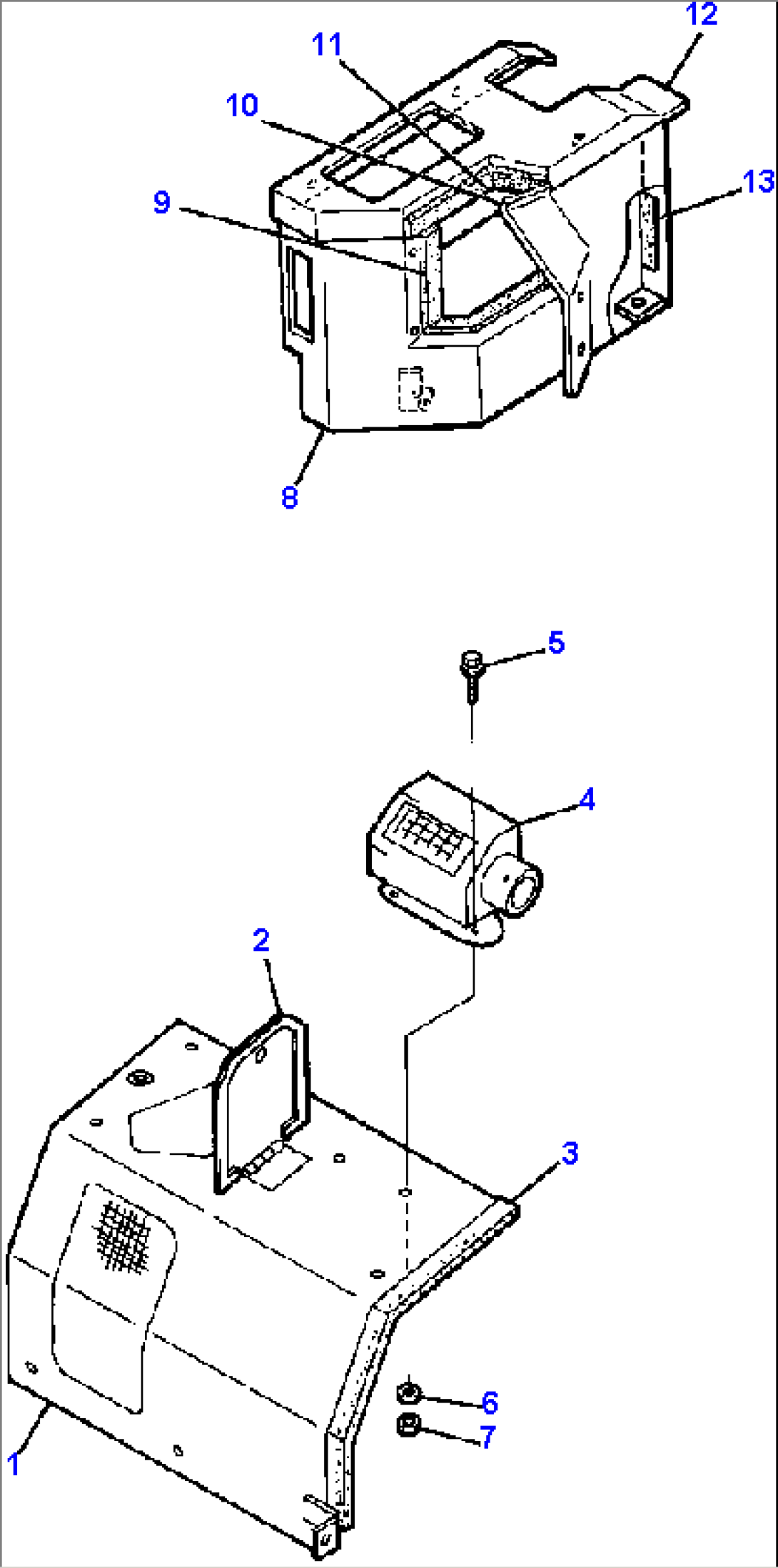 AIR CONDITIONER - S/N 5001 THRU 5085 FILTER BOX AND AIR DUCT COVERS