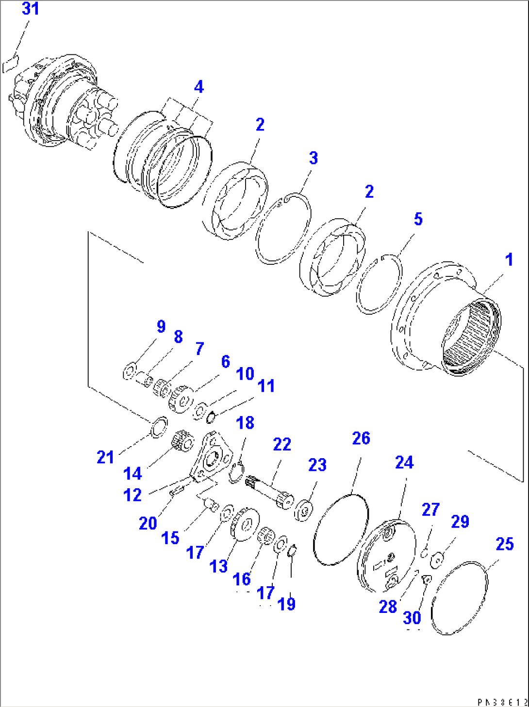 TRAVEL MOTOR (REDUCTION GEAR) (1/3)