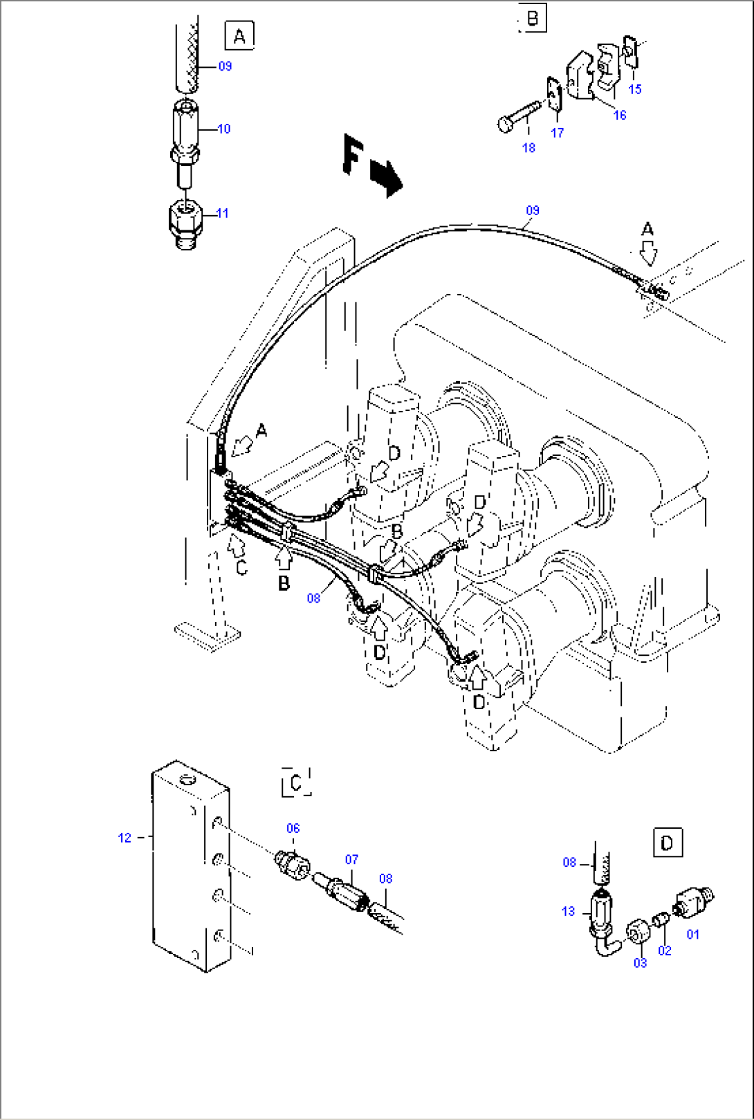 External Pilot Oil Chain Arr. (Main Pump)