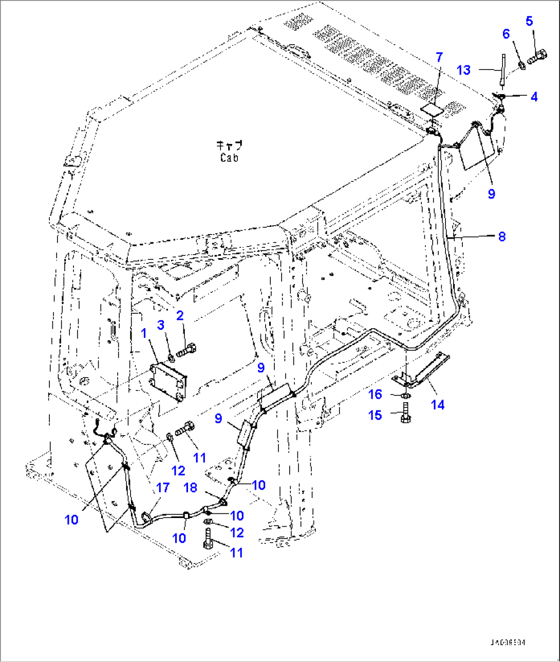 Cab, KOMTRAX Controller and Antenna (#30001-)