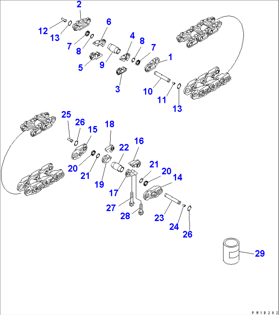 TRACK LINK (LUBRICATE TYPE) (MASTER LINK 2 PLACE TYPE) (SUPPLY PARTS)(#10105-)