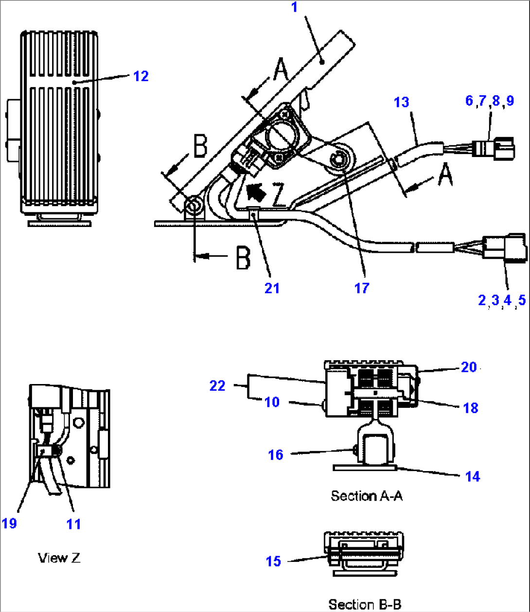 FIG. K3100-51A0 FLOOR - PEDAL INNER PARTS