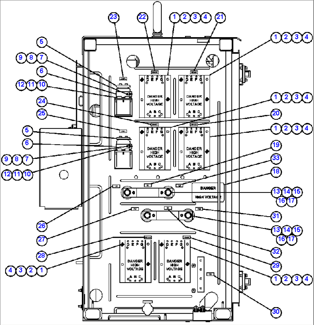 CONTROL CABINET - CENTER DOOR (RIGHT SIDE WALL)