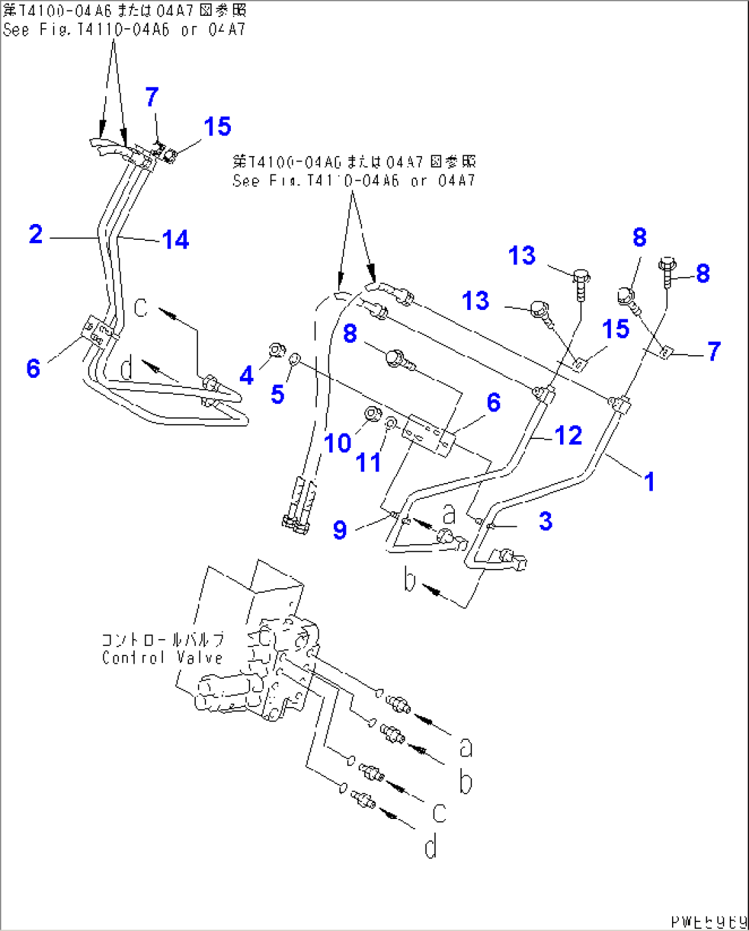 FRONT FRAME (ATTACHMENT PIPING) (WITH 4-SPOOL VALVE)